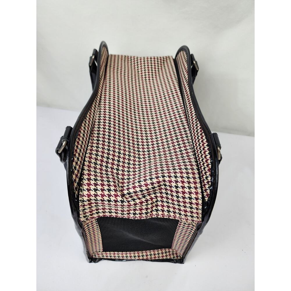 Pet Carrier Soft Sided Small Dog Cat Classic Houndstooth Fashionable Accessory - Picture 5 of 11